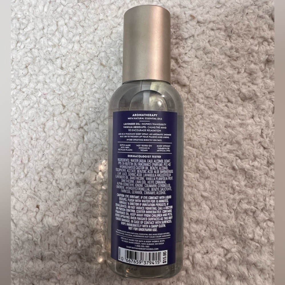 Bath Body Works Lavender Vanilla Aromatherapy Body Wash, Creme, & Sleep Oil Mist - Picture 12 of 13